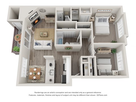 Align Apartments 2x2 Floor Plan